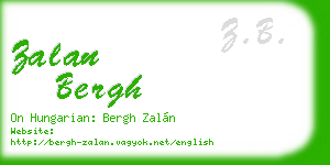 zalan bergh business card